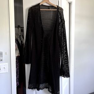 Forever 21 black crochet sweater